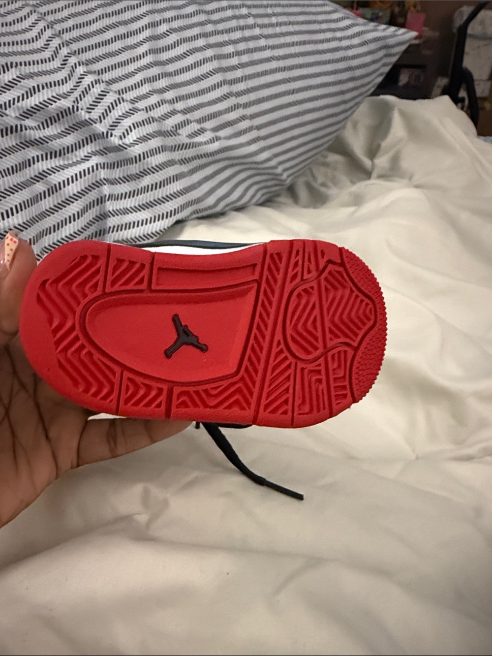 Jordan Kids Red and Black Low-Top Sneakers with Jumpman Sole
